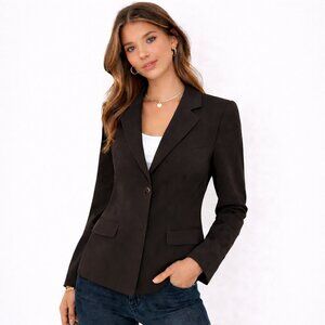 Elie Tahari Dark Brown Tailored Blazer Quiet Luxury Career Work Jacket Size 6